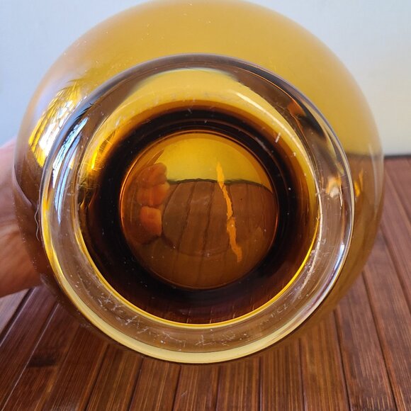 Three Vintage Amber Goblet Vase/Candle Holders - Picture 6 of 9